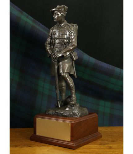 Copy of the 14" original sculptor's Maquette - The 51st Highland Division memorial is one of the best known of the World War 1 memorials and stands above the Somme village of Beaumont Hamel. Choice of wooden base & free brass plate.
