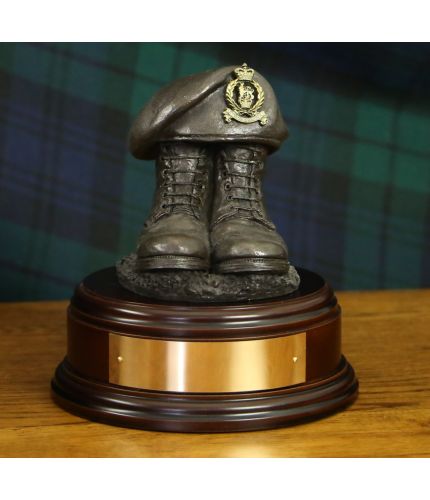 Adjutant General's Corps Boots and Beret, cast in cold resin bronze and we offer this Boots and Beret on a choice of presentation bases, the BB2, BB3 and BB4 have room to add an engraved plate.