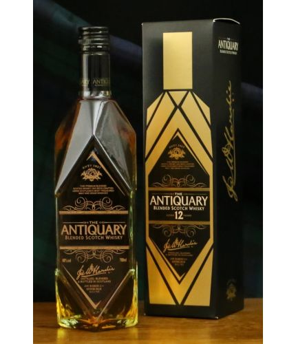 The Antiquary Scotch Whisky. Blended 12 Year Old Single Malt Whisky with personalised engraving. A great gift idea. We include engraving as part of the ordering process