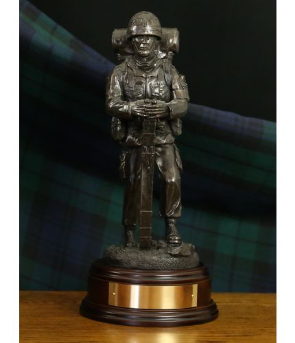 A Regimental Statuette of a Combat Medic of the British Army. A choice of wooden base and an engraved brass plate included.