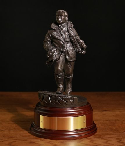 Commonwealth and Allied Battle of Britain Scramble Fighter Pilot of World War Two sculpted in an 8" scale, Cold Cast Bronze Finish. We include a choice of finish, wooden base and an engraved brass plate if required