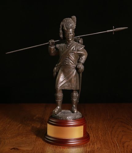 A Sergeant of the Black Watch Regiment, The 42nd Highlanders, just prior to the Battle of Quatre Bras in 1815. We offer a choice of wooden base and an engraving plate free of charge.