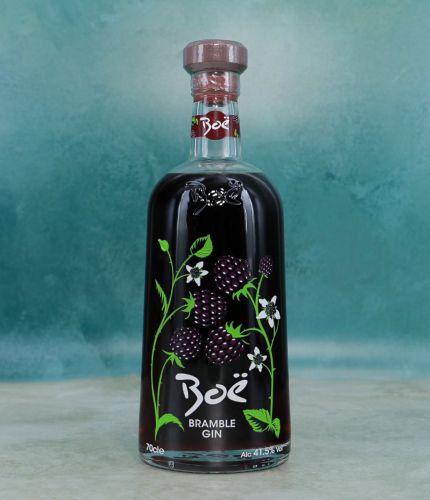Bespoke Hand Engraved Bottle of Boë Scottish Bramble Gin 70cl. The Bottle is supplied in its own hessian gift bag. We make up a draft design for approval after you order.