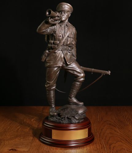 75th Battalion, (Mississauga) Canadian Expeditionary Force, Vimy Ridge 1917, Bronze. The piece stands 12" tall and this is the cold cast bronze version and it is sold complete with the wooden base you see in the pictures and an engraved brass plate.