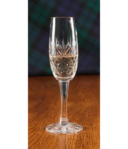 A Fully Cut Crystal Champagne Flute. No engraving is possible on this piece of crystal. As this is a J product we only offer transit packing.