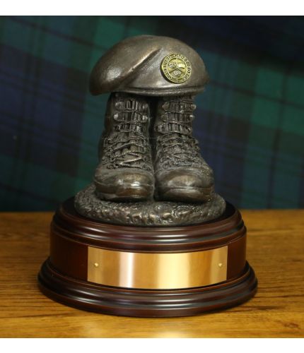 Combined Cadet Force (CCF) Boots and Beret with, depending on the base, you can select an optional engraved brass plate.