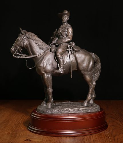 This is a mounted Officer of the Scottish and North Irish Horse Yeomanry on patrol during the South African Boer War. We've made this as a commission item in Bronze and Silver for the Regimental Officers' Mess.