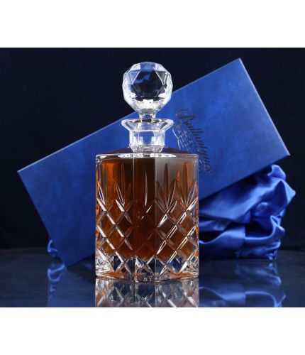 Fully Cut crystal brandy decanter sold fully engraved with a lovely satin lined gift box. 