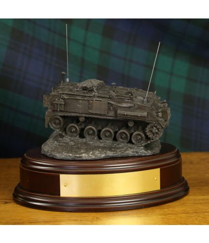 Cold Cast Bronze version of the FV432 Ambulance. We offer this mounted on this base as standard with an engraved plate and the badge of your choice.