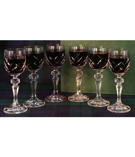 Port Glasses, Panel Style, 6 in a Box