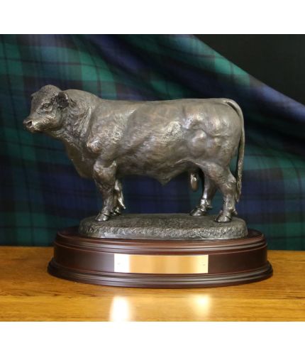 This is our Hereford Bull fine art sculpture. It's the perfect presentation at any Herefordshire Cattle breeder's event or occasion. As part of the standard service we can provide a fully engraved brass plate on the base.