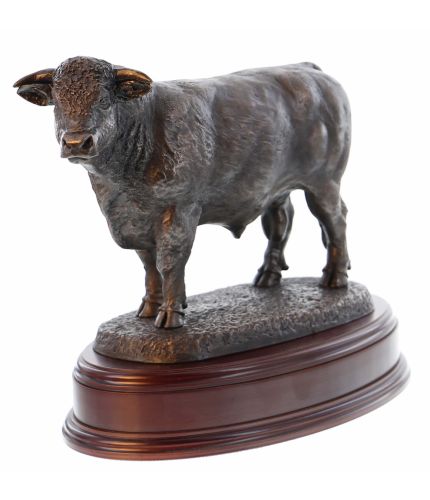 This is our Hereford Bull fine art sculpture. It's the perfect presentation at any Herefordshire Cattle breeder's event or occasion. As part of the standard service we can provide a fully engraved brass plate on the base.