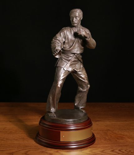 12" Scale cold cast bronze fine art sculpture of a Judo Sensei. This is a genuine Ballantynes Sporting Sculpture made here in Walkerburn. As part of the standard service the wooden base and engraving plate are included.