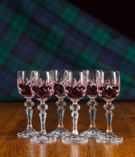 A set of six fully cut style port glasses, no engraving is possible. As this is a J product we only offer transit packing.