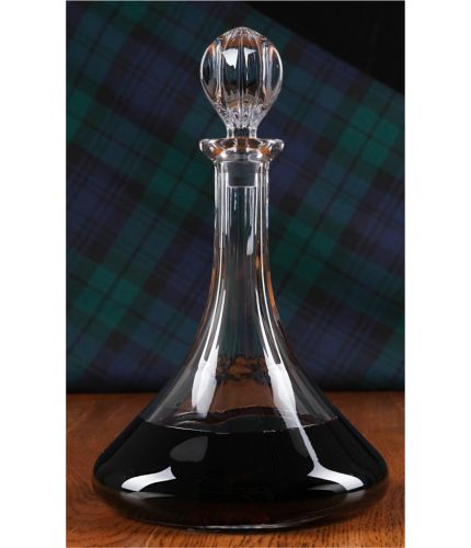 A Plain style crystal Port Decanter. Design, setup, pre-approval and engraving are included on this piece of crystal. As this is a J product we only offer transit packing.