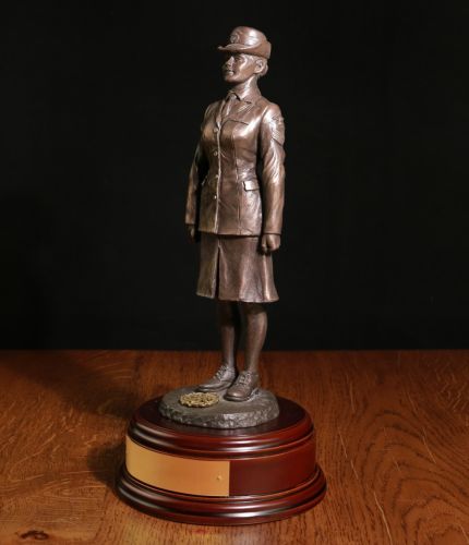 This is our 11" tall statue of a WRAF Corporal on Parade. We include is a personalised engraved brass plate. A Royal Air Force piece for serving and veteran ex-members of the RAF. We specialise in Military Retirement Gifts and Farewell Presentations.
