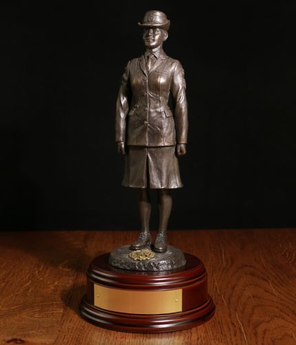 This is our 11" tall statue of a WRAF Sergeant on Parade. We include is a personalised engraved brass plate. A Royal Air Force piece for serving and veteran ex-members of the RAF. We specialise in Military Retirement Gifts and Farewell Presentations.