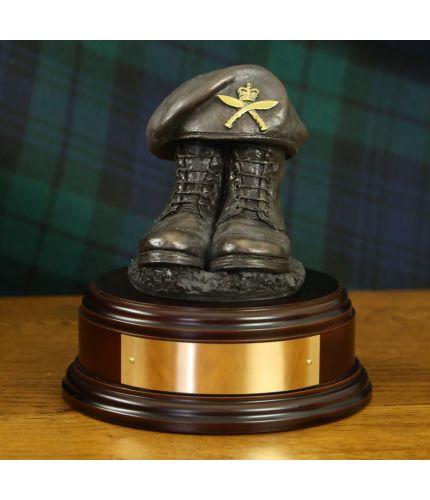 Royal Gurkha Rifles Bronze Drill Boots and Beret. We mount it on a variety of wooden presentation bases. Some with included optional engraved brass plate.