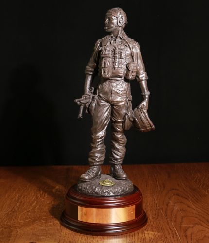 We've sculpted this piece in our 12" scale at the direct request of 42 Commando Royal Marines. This is a cold cast bronze resin sculpture of 42 Commando's Dewarstone Memorial Garden Centrepiece. The wooden base you see in that picture and a brass engraved