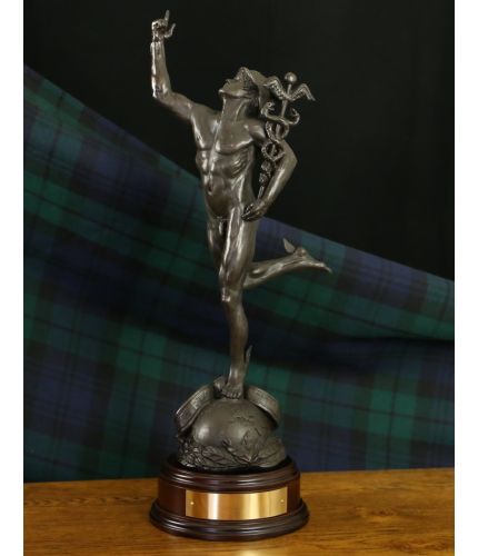 This is a brand new Sculpture dated December 2022. Standing 18" Tall (on our standard wooden base) this is a Royal Signals "Jimmy" in cold cast bronze. We offer a choice of wooden base and finish. 
