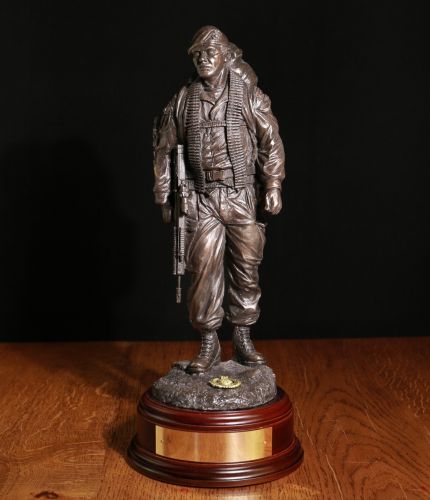 Royal Marines Knackered Commando Sculpture. This makes the perfect Unit Retirement and Farewell Gift. We sell it complete with the engraved wooden base.