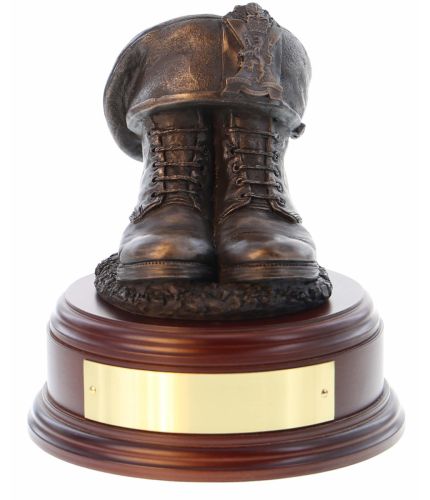 2nd Battalion, Royal Regiment of Scotland Boots and TOS, cast in cold resin bronze and mounted on a square presentation base with included optional engraved brass plate.