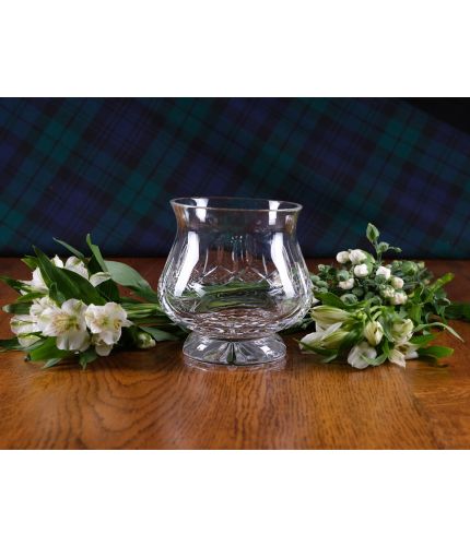 This is a 14cm tall Thistle or Tulip shaped crystal flower vase, the bowl is 12cm in diameter. It's hand crafted in lead free crystal, it can be enhanced with a sentiment engraved onto the clear panel. The price includes the engraving of text and images.