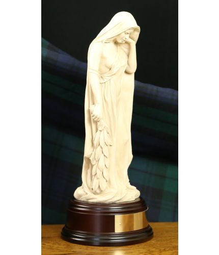 This is a faithful replica of the 'Mother of Canada' memorial that is a feature from the Canadian Vimy Ridge World War 1 Memorial. This is the Ivory finish version and she stands 12" tall on this wooden base and we offer a free engraved base plate.